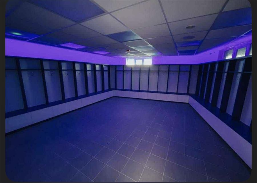 The home dressing room at The Showgrounds, Coleraine FC